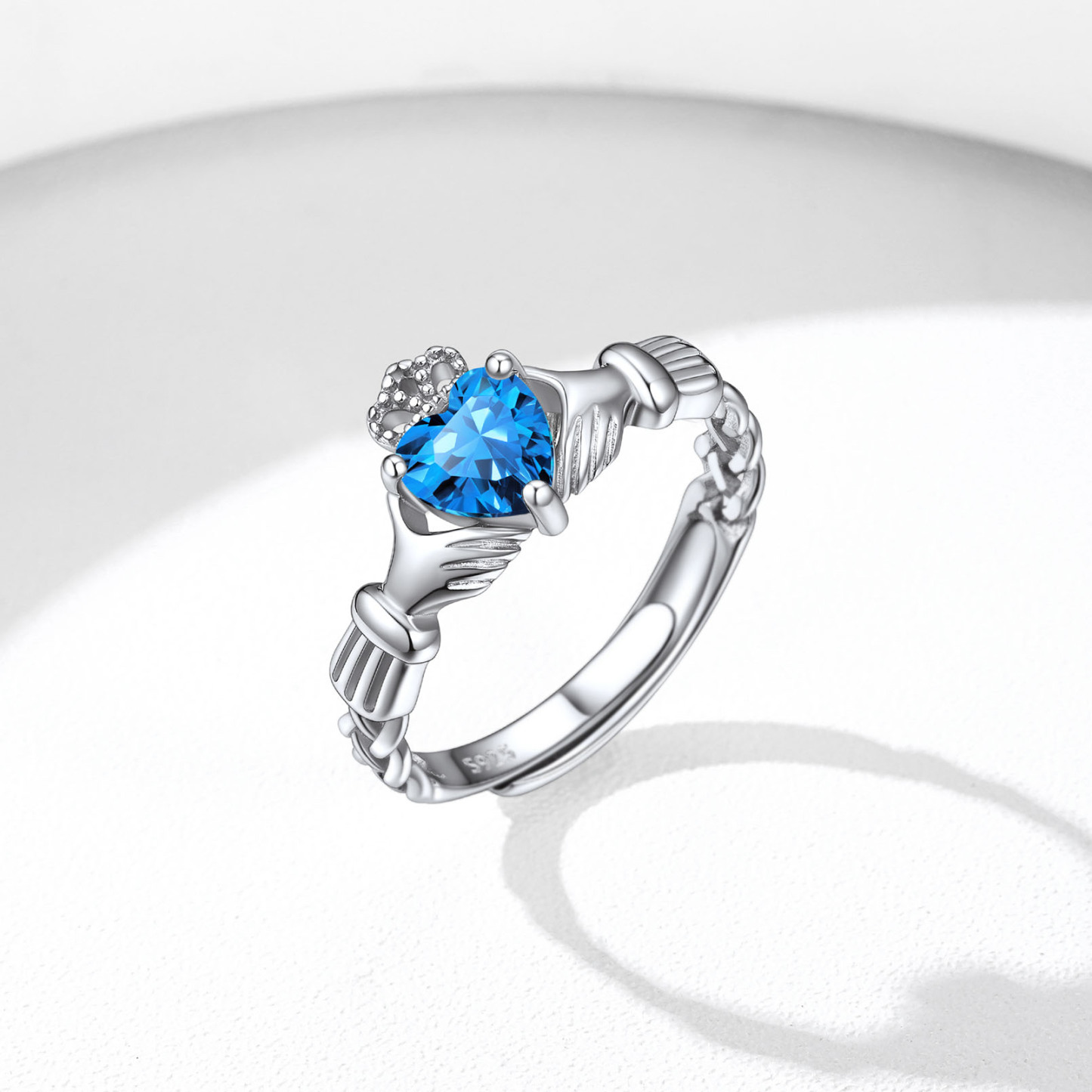  Adjustable Sterling Silver Birthstone Ring