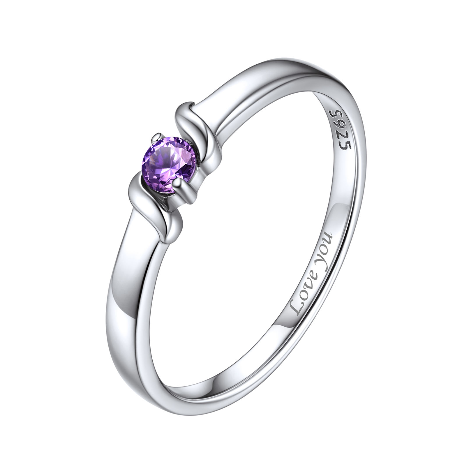 Personalized Sterling Silver Birthstone Ring 1Birthstone