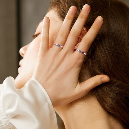 Personalized Sterling Silver Family Birthstone Ring for Mom 