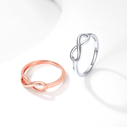 Engraved 925 Sterling Silver Infinity Rings For Women