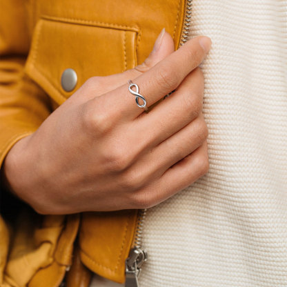 Engraved 925 Sterling Silver Infinity Rings For Women model