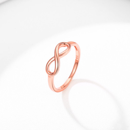 Engraved 925 Sterling Silver Infinity Rings For Women