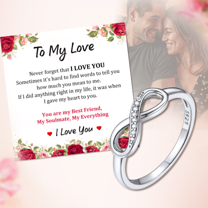 Custom Engraved 925 Sterling Silver Infinity Ring For lover