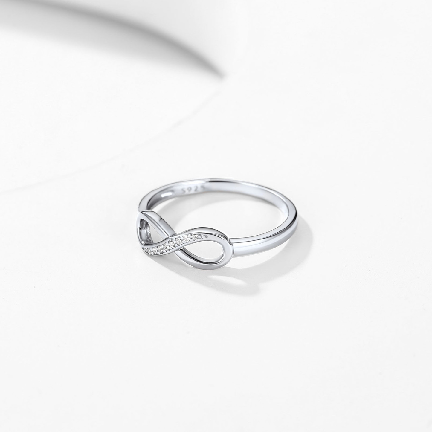Custom Engraved 925 Sterling Silver Infinity Ring For Women occasion silver