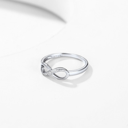 Custom Engraved 925 Sterling Silver Infinity Ring For Women occasion silver