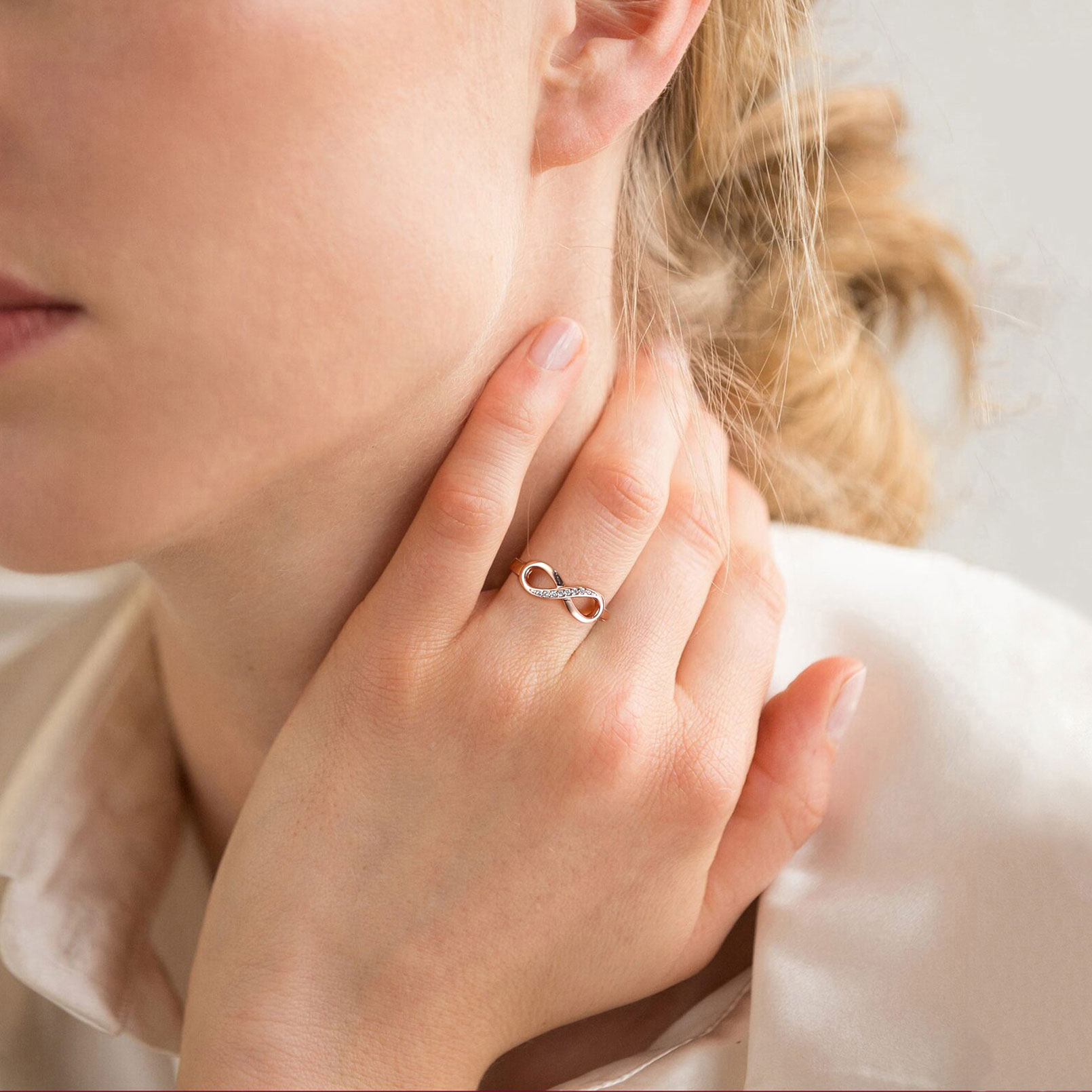 Custom Engraved 925 Sterling Silver Infinity Ring For Women model