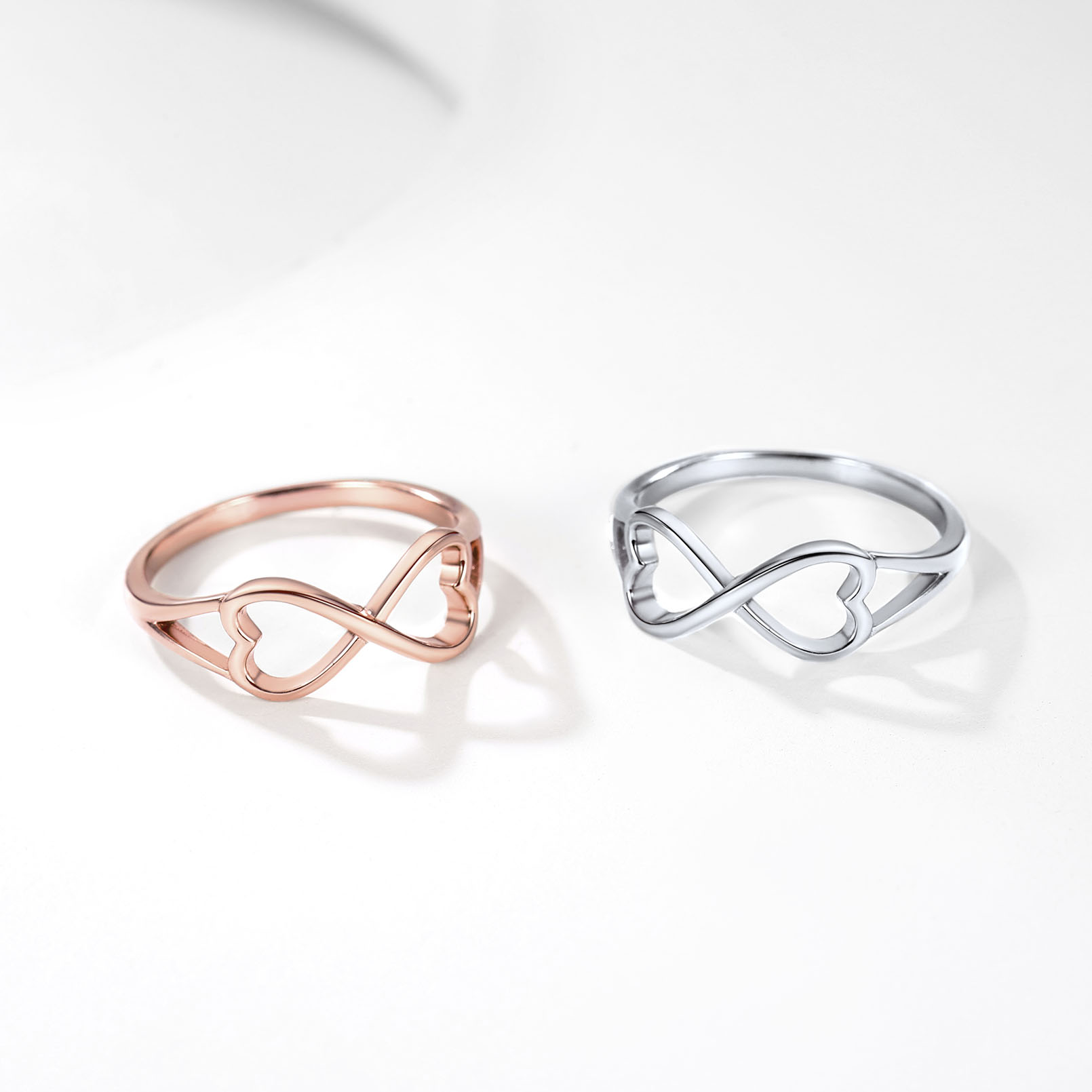 Personalized Engraved Sterling Silver Infinity Knot Promise Rings collection