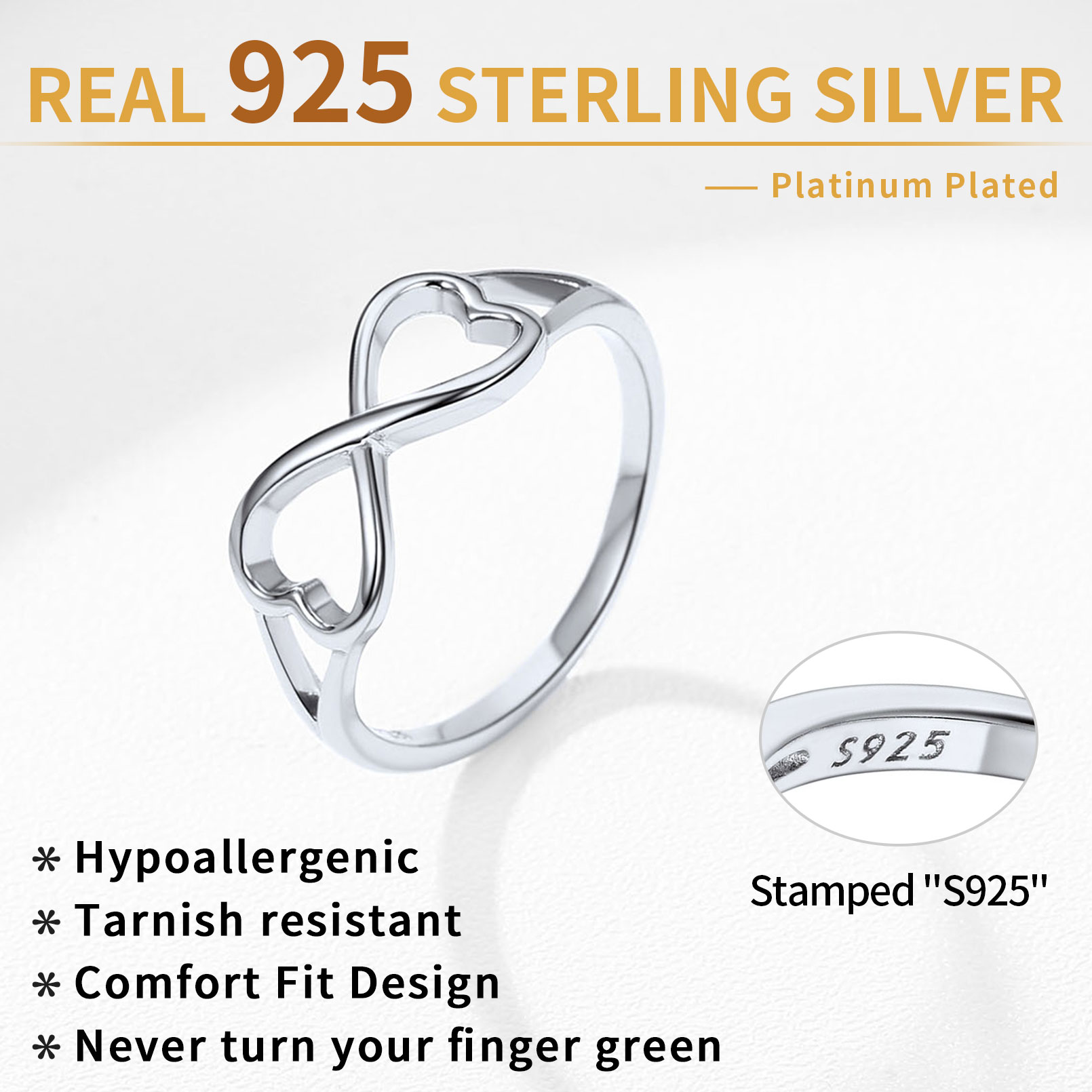 Sterling Silver Infinity Knot Promise Rings 