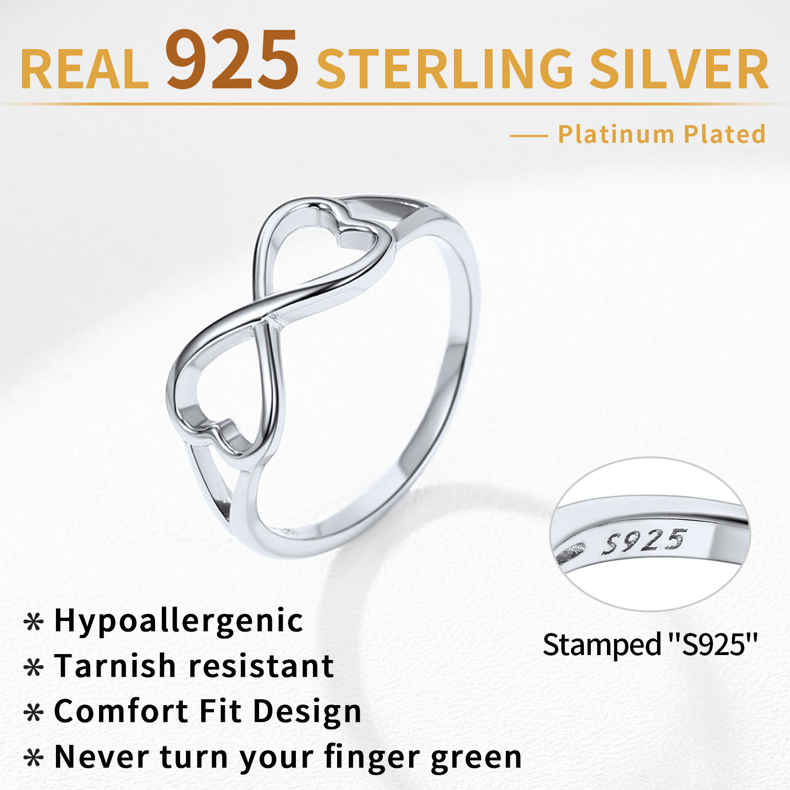 Sterling Silver Infinity Knot Promise Rings 