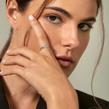 925 Sterling Silver Infinity Rings Eternity Wedding Band for Women model