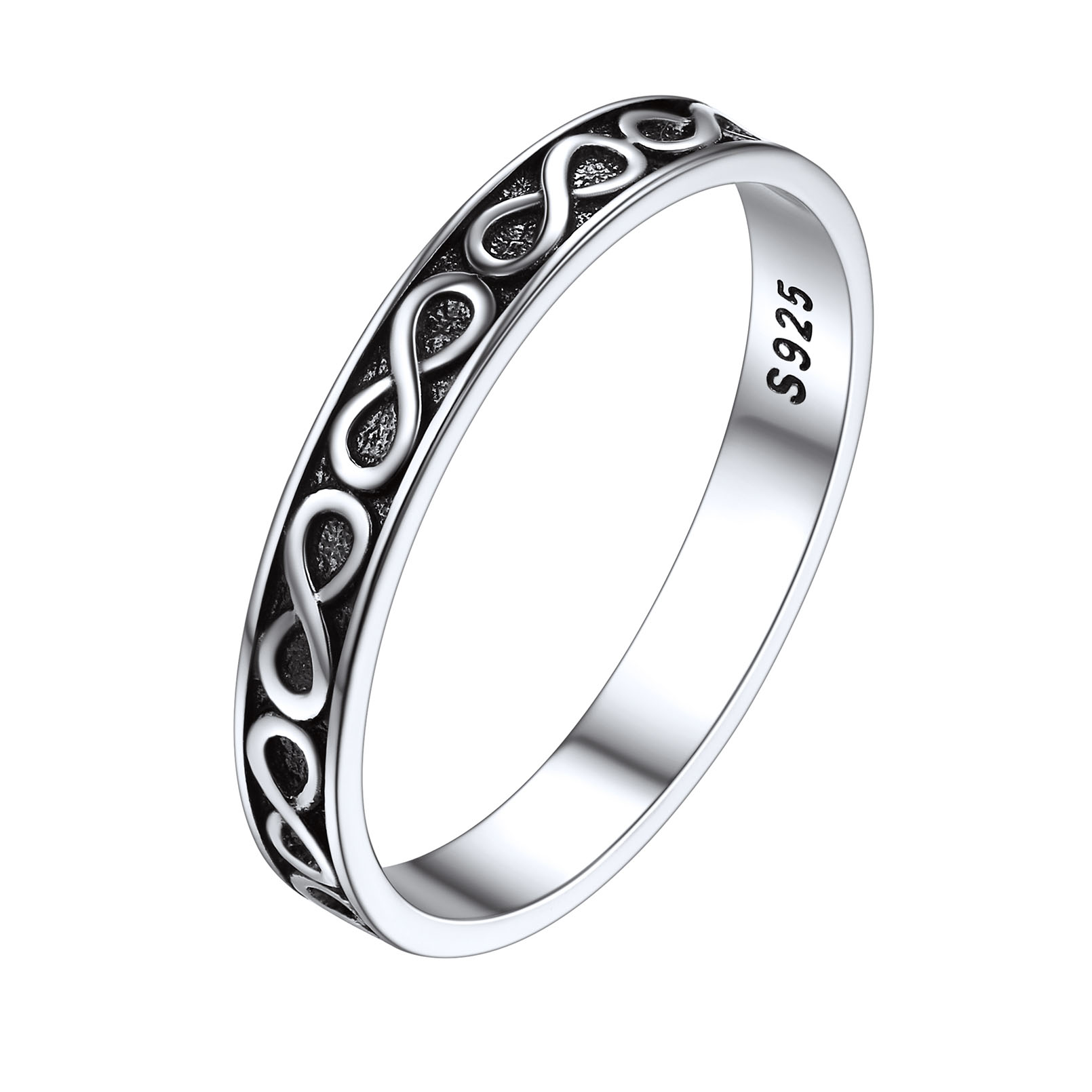925 Sterling Silver Infinity Rings Eternity Wedding Band for Women