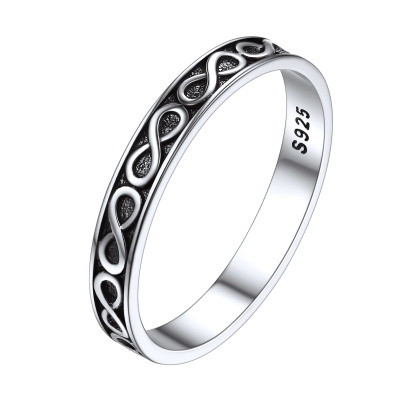 925 Sterling Silver Infinity Rings Eternity Wedding Band for Women