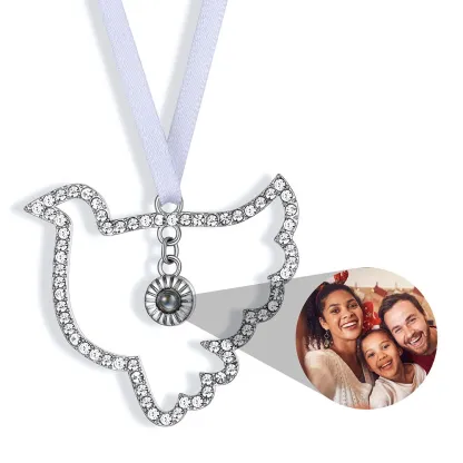 Personalized Photo Projection Christmas Ornaments For Family cz dove