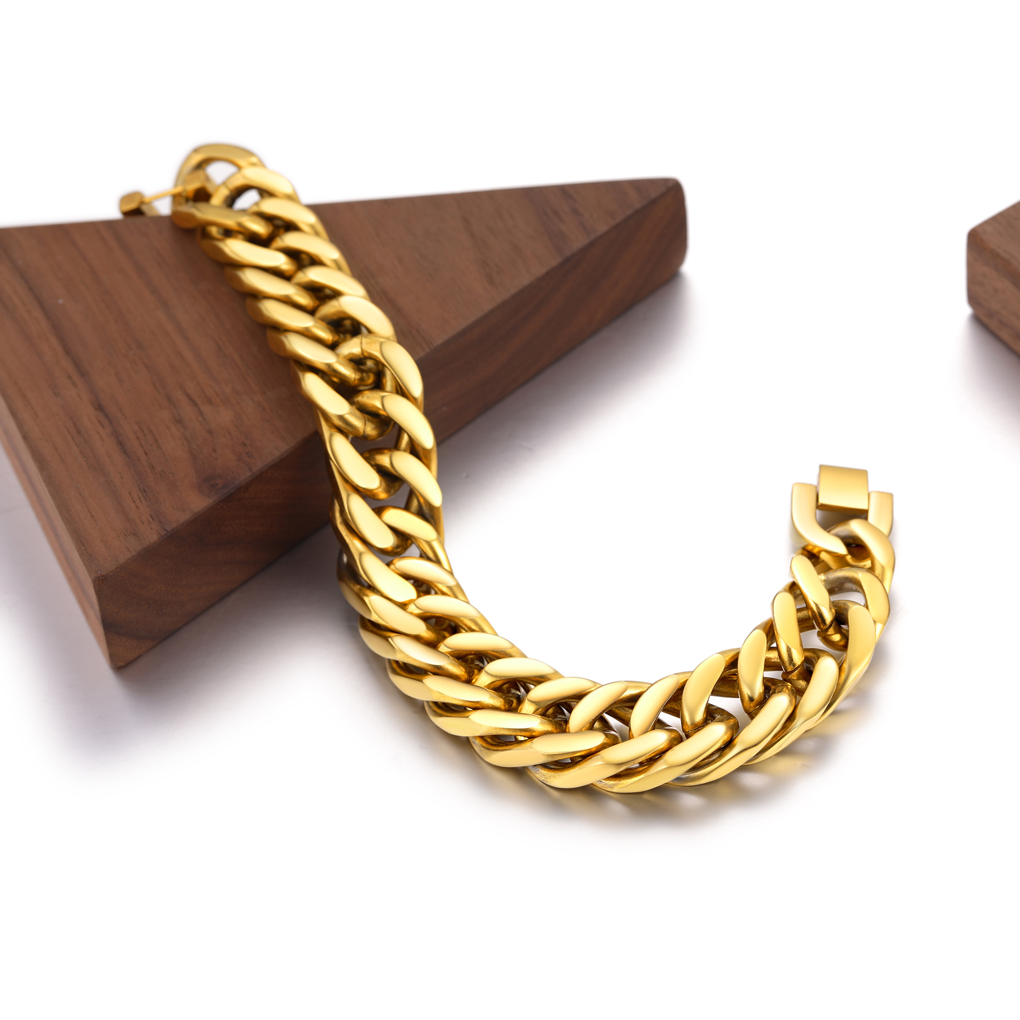 Chunky Miami Cuban Link Curb Chain gold Bracelet for Men