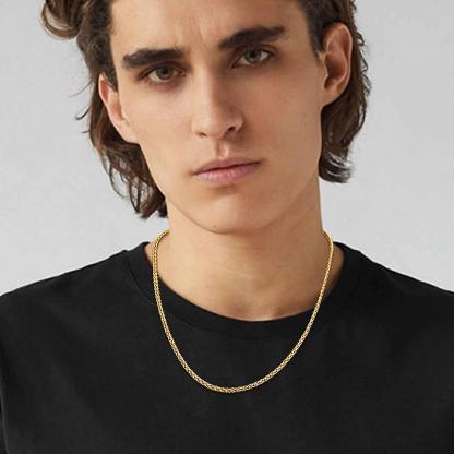 Classic 3mm Spiga Wheat Chain Necklace for Men