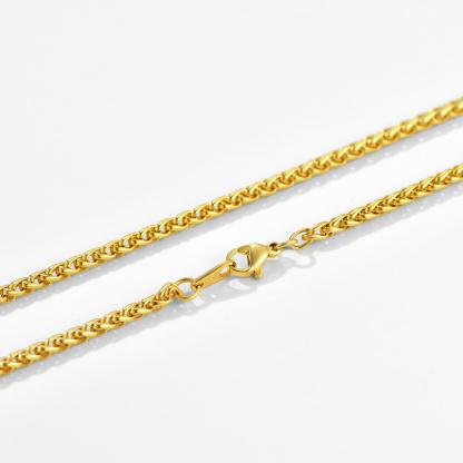 Classic 3mm Gold Wheat Chain Necklace for Men Women