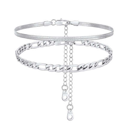 Cuban Figaro Chain Anklet Set