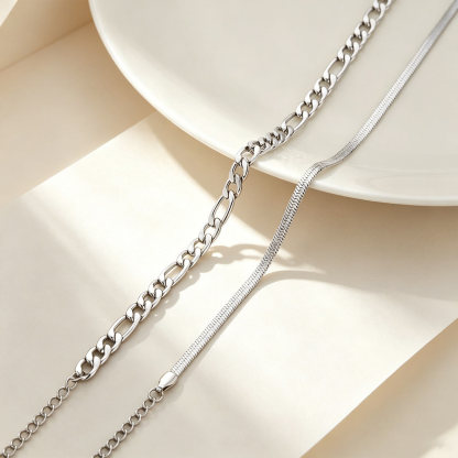 Cuban Figaro Chain Anklet Set
