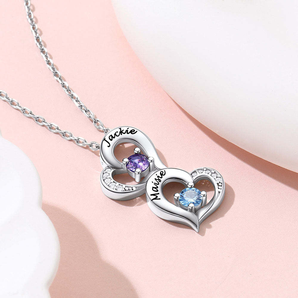 custom heart birthstone necklace