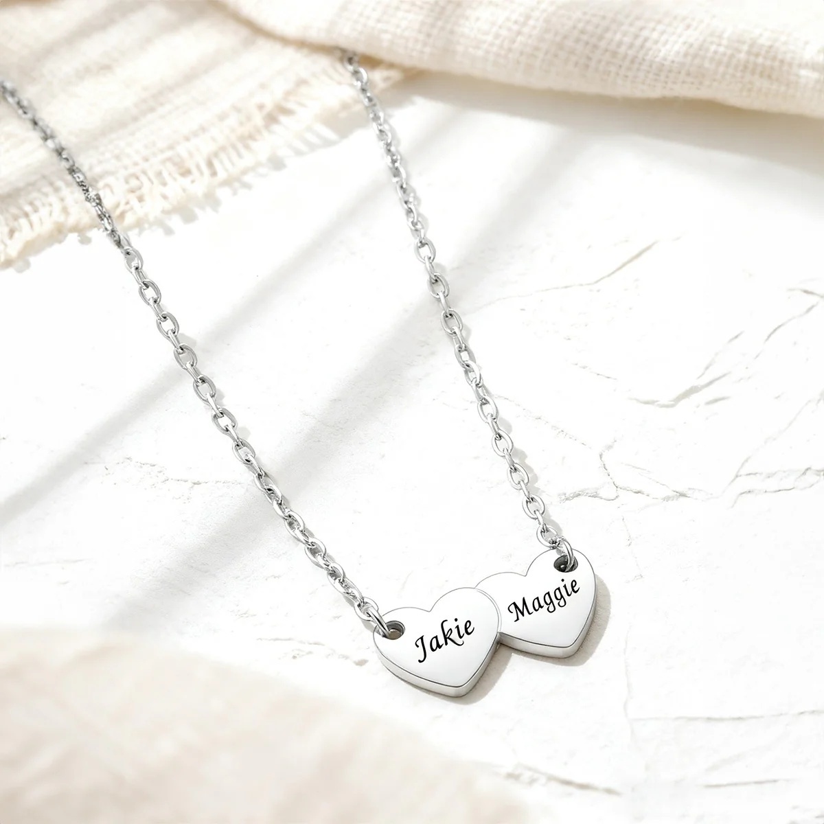 Custom 1-5 Hearts Name Necklace