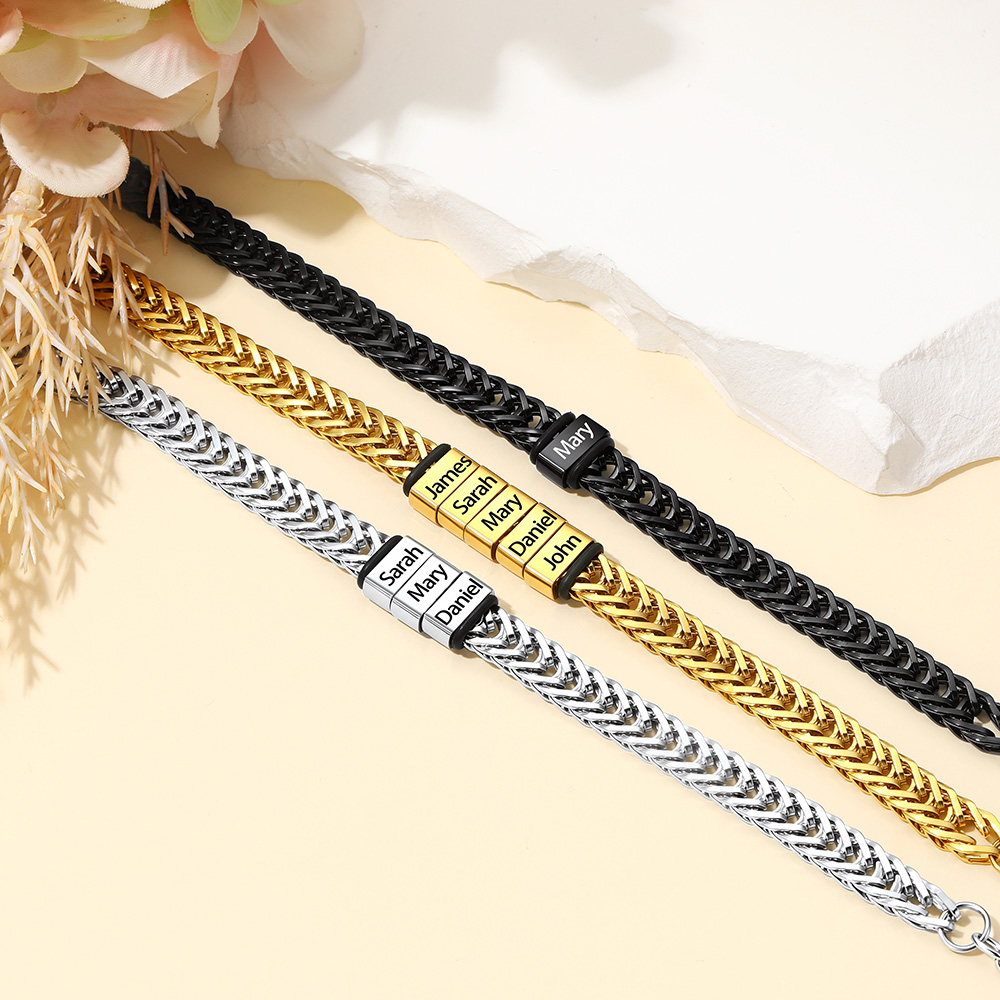 Custom 1-5 Names Bracelet Gift for Men