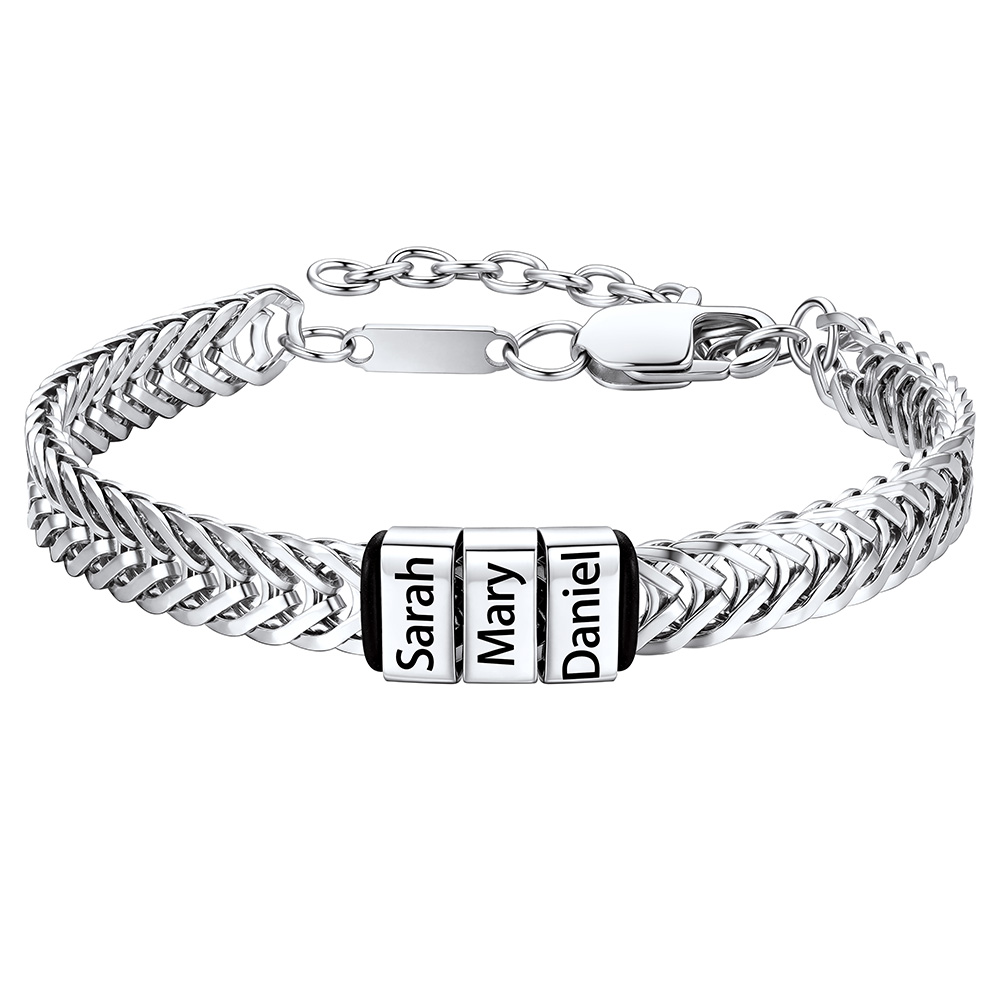 Custom 3 Names Bracelet for Men