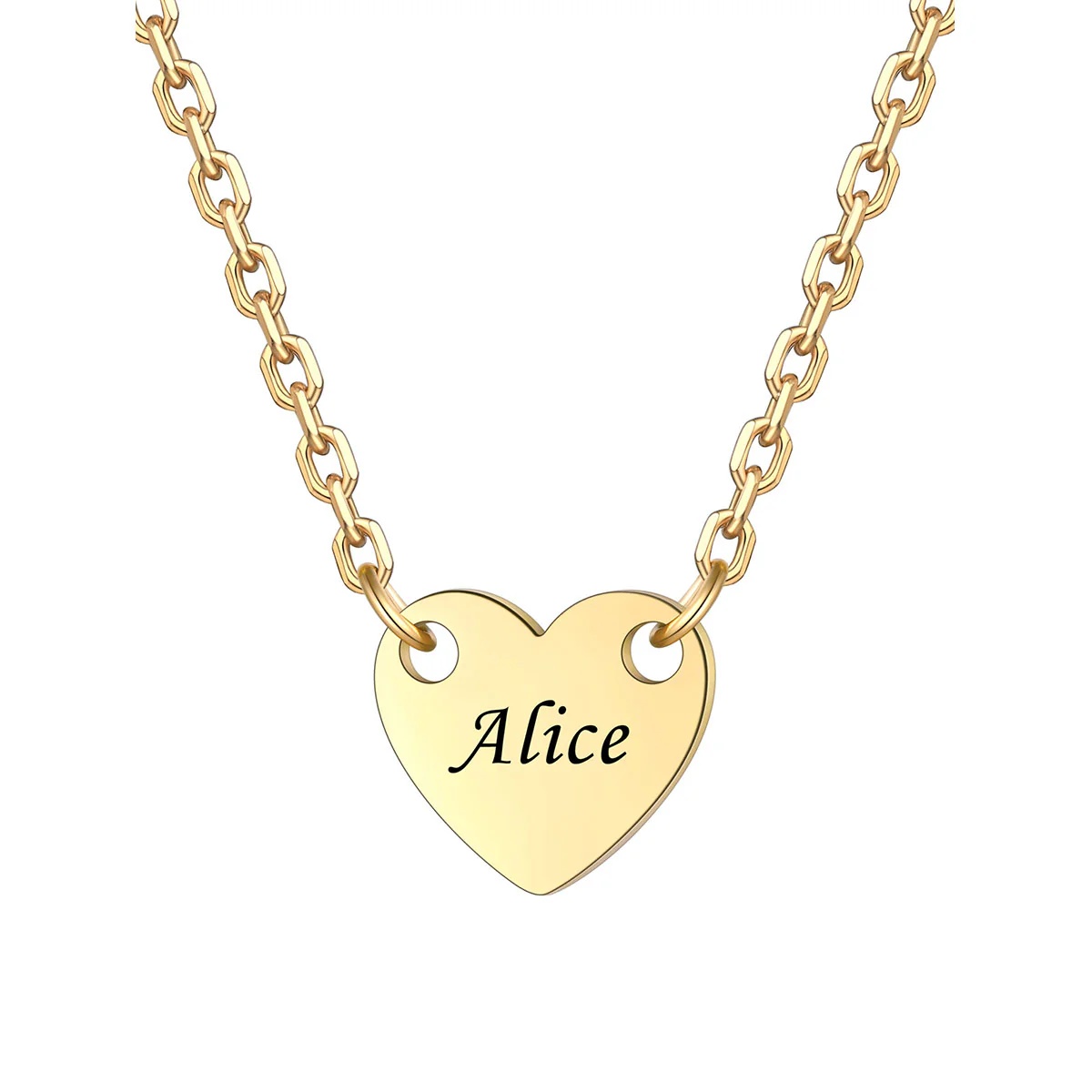 Custom gold 1 Hearts Name Necklace