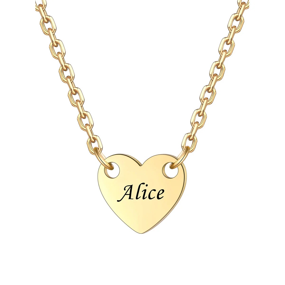 Custom gold 1 Hearts Name Necklace