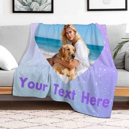 Custom 1 Photo Blanket with Text
