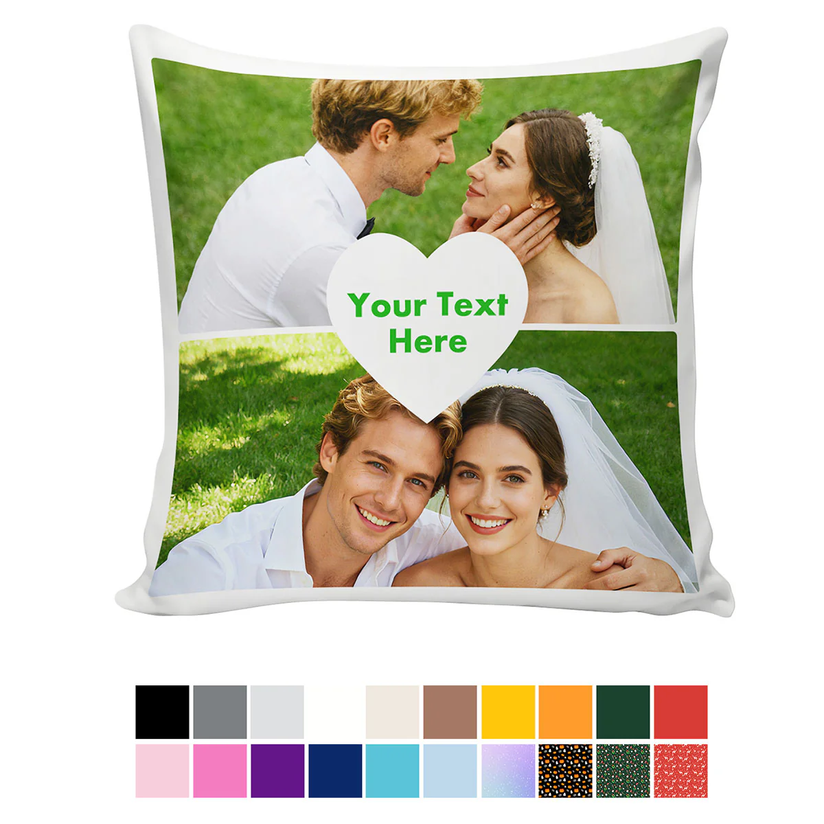 Custom 2 Photos Throw Pillow