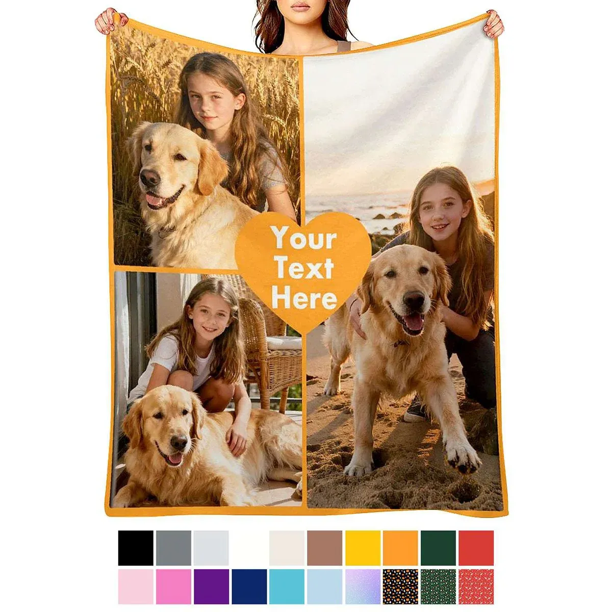 Custom 3 Photos Blanket