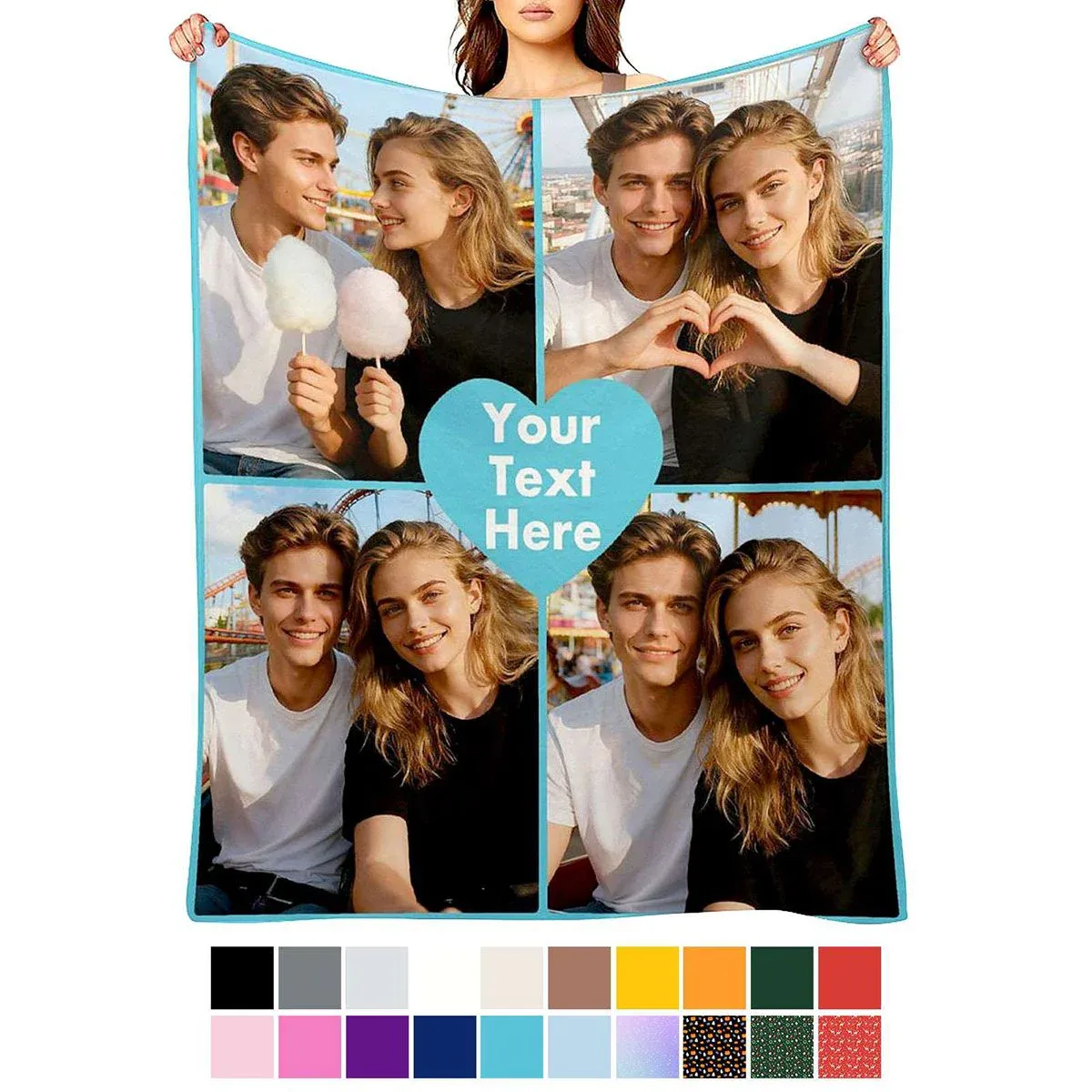 Custom Photo Blanket with Text