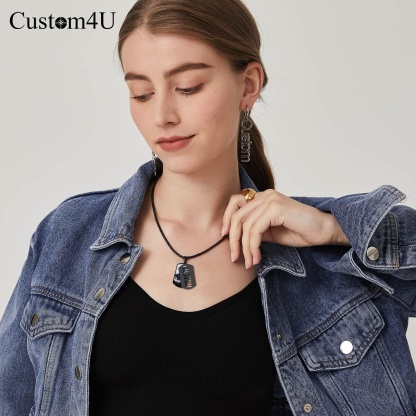 Custom 4U Personalized Photo Dogtags Military Necklace with Picture Name