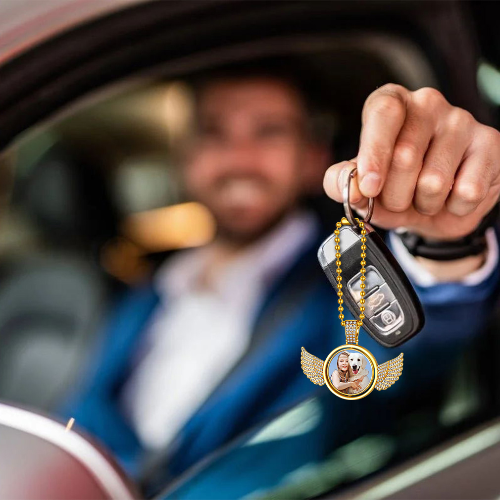 Custom Angel Wing Photo Pendant Memorial Accessories