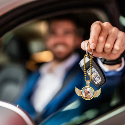 Custom Angel Wing Photo Pendant Memorial Accessories