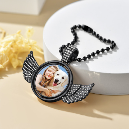 Custom Angel Wing Photo Pendant Memorial Accessories