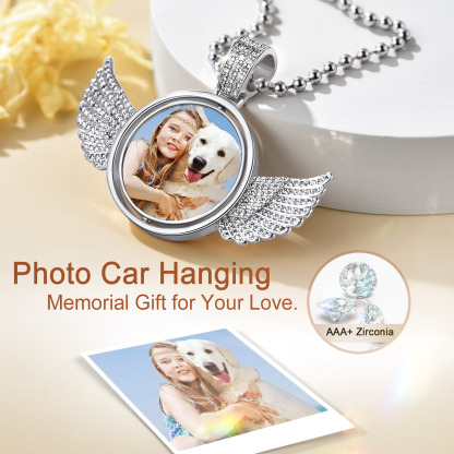Custom Angel Wing Photo Pendant Memorial Accessories
