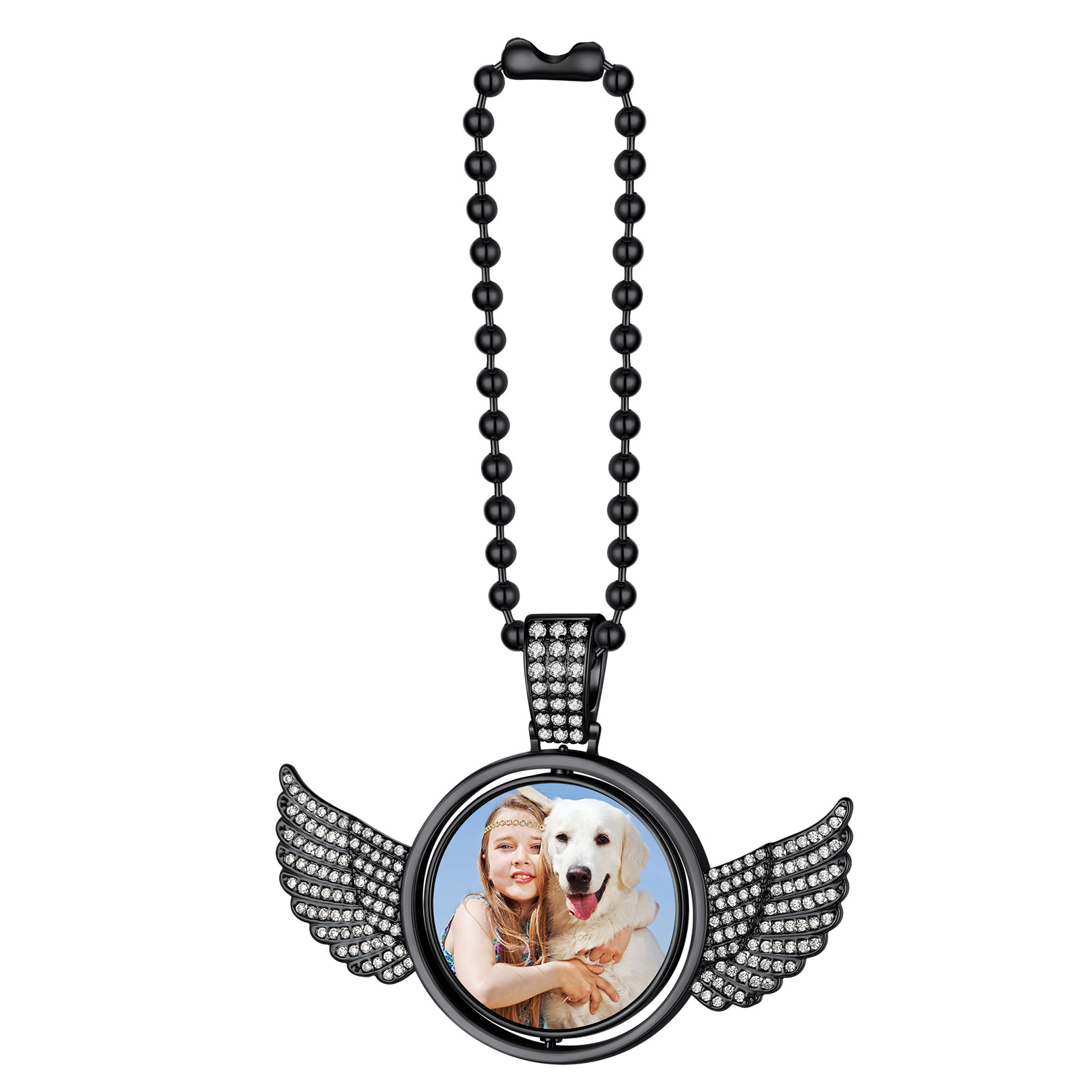 Custom Angel Wing Photo Pendant Memorial Accessories