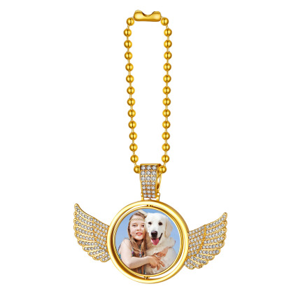 Custom Angel Wing Photo Pendant Memorial Accessories