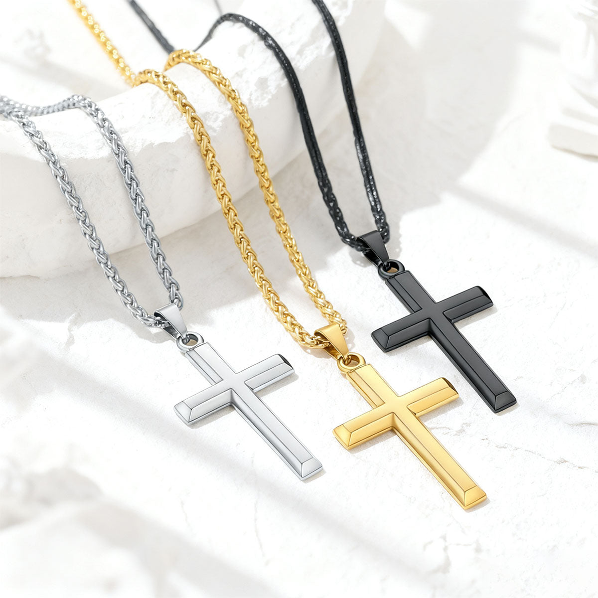 Custom Cross Necklace with Engraved Message for wife