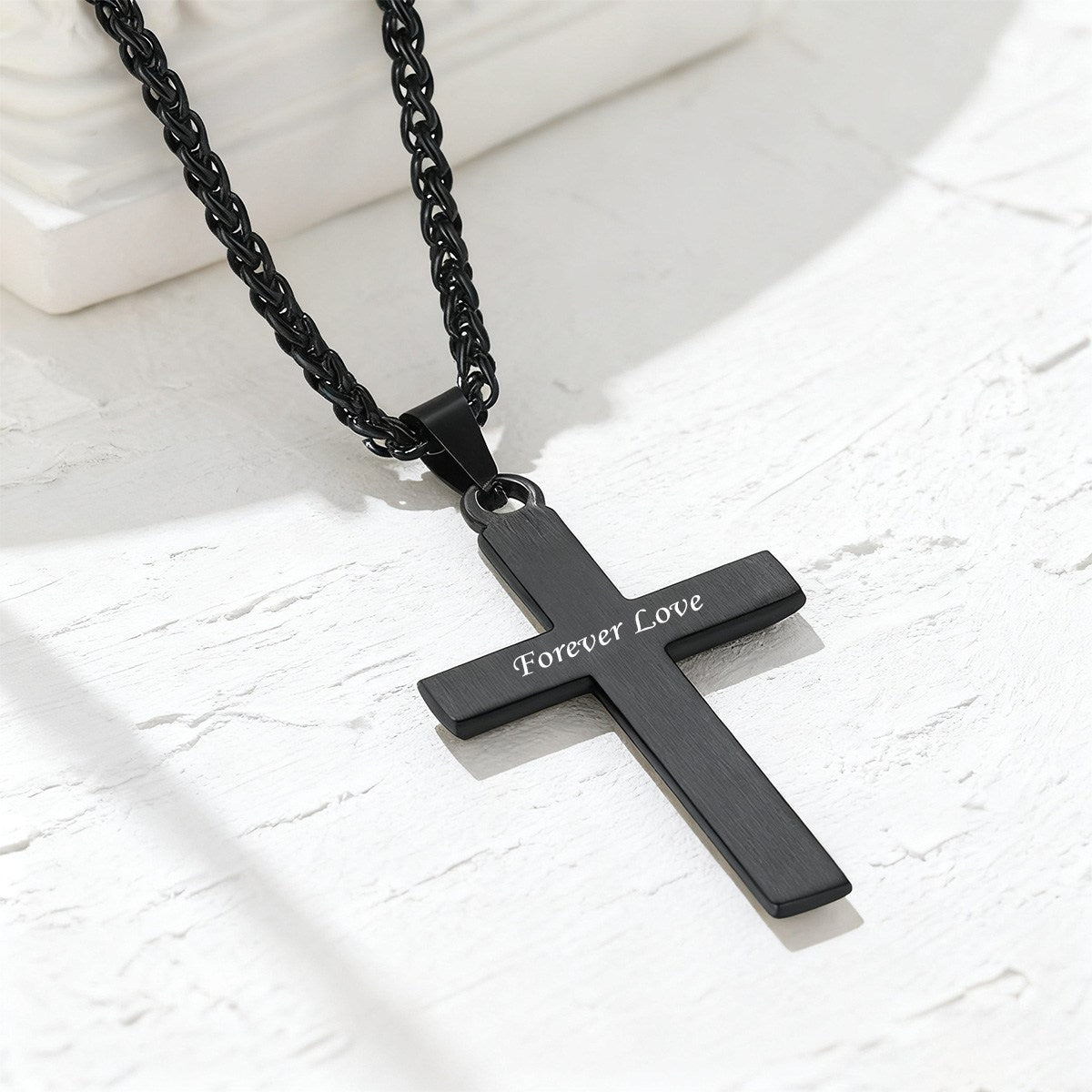 Custom Cross Necklace with Engraved Message thoughtful gift