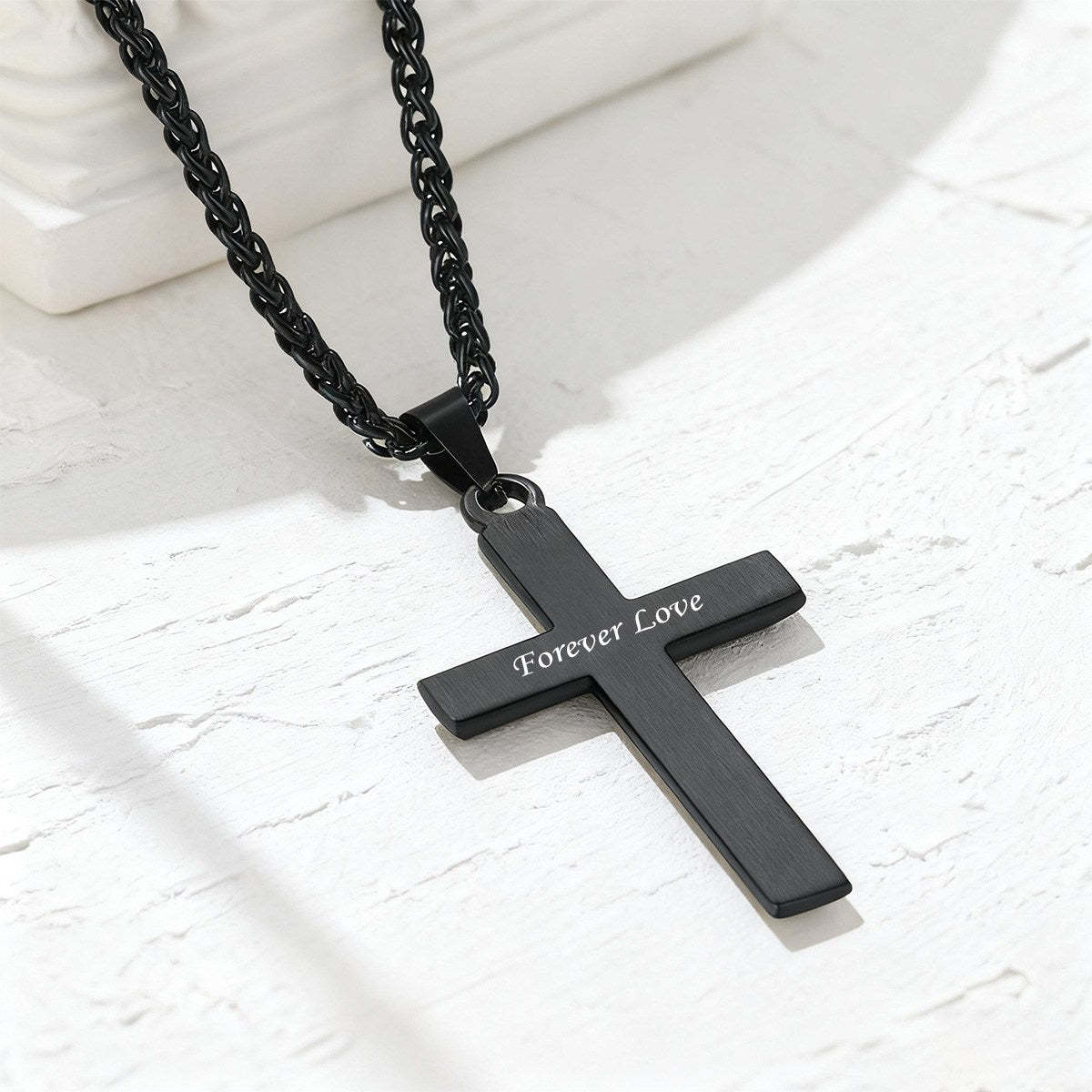 Custom Cross Necklace with Engraved Message thoughtful gift