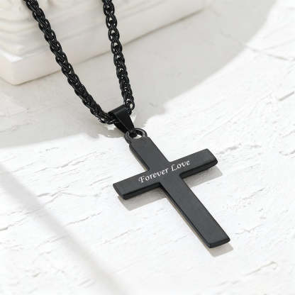 Custom Cross Necklace with Engraved Message thoughtful gift