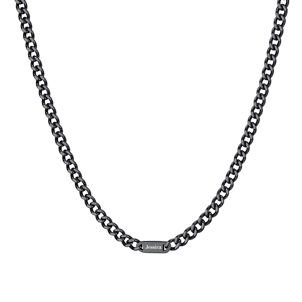 Custom Cuban Chain Necklace with 1-5 Names for Men 