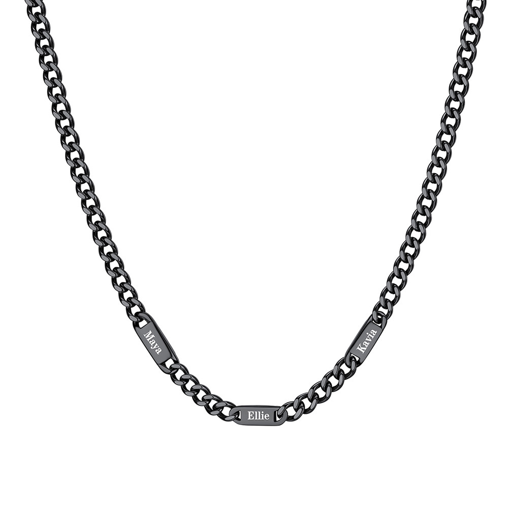 Custom Cuban Chain Necklace with 1-5 Names for Men 