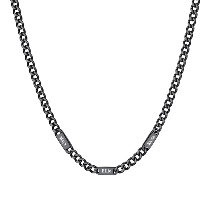Custom Cuban Chain Necklace with 1-5 Names for Men 