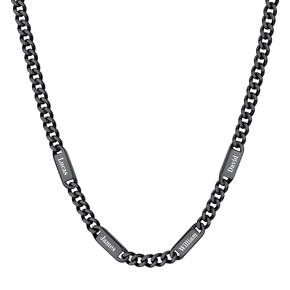 Custom Cuban Chain Necklace with 1-5 Names for Men 