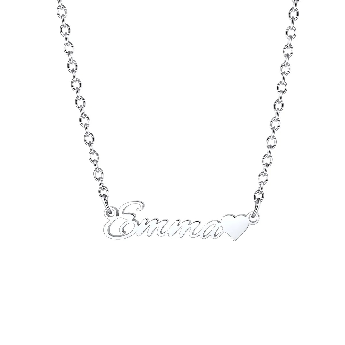 Custom Cursive Name Necklace with Heart for Women