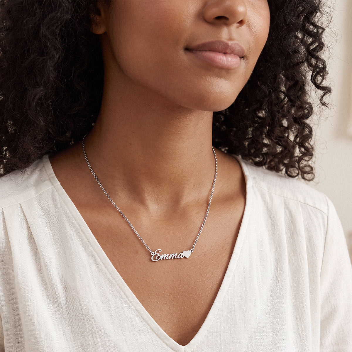 Custom Cursive Name Necklace with Heart for mom