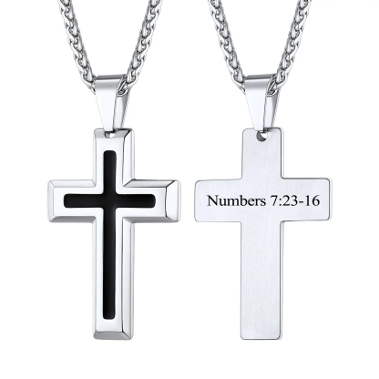 Custom Enamel Dripping Oil Cross Necklace silver